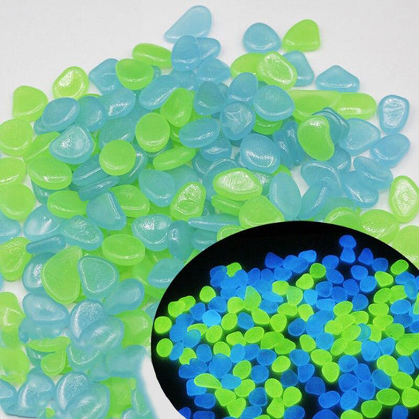 Glow In The Dark Luminous Pebble Stones Fish Tank Aquarium Decoration