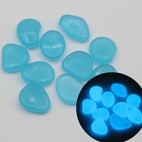 Glow In The Dark Luminous Pebble Stones Fish Tank Aquarium Decoration