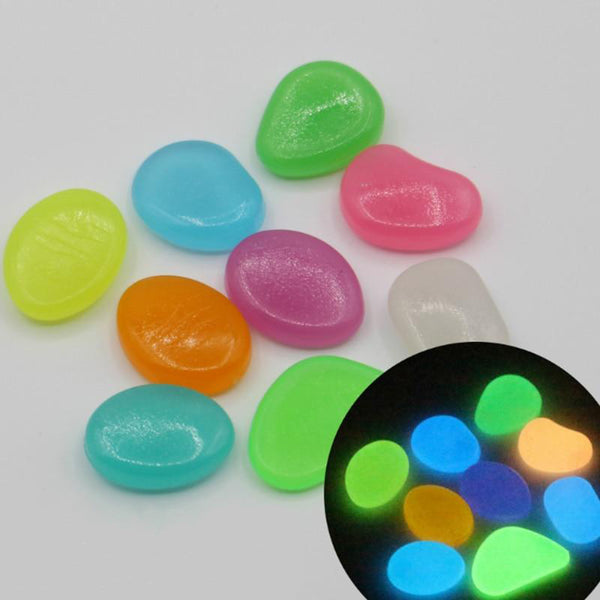 Glow In The Dark Luminous Pebble Stones Fish Tank Aquarium Decoration