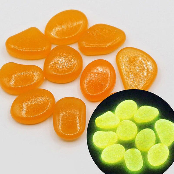 Glow In The Dark Luminous Pebble Stones Fish Tank Aquarium Decoration