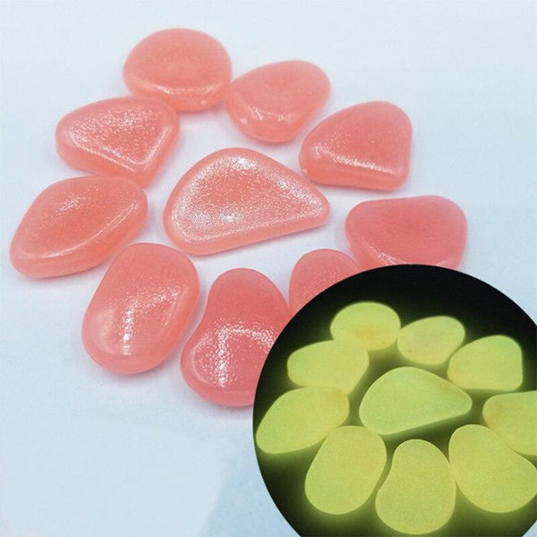 Glow In The Dark Luminous Pebble Stones Fish Tank Aquarium Decoration