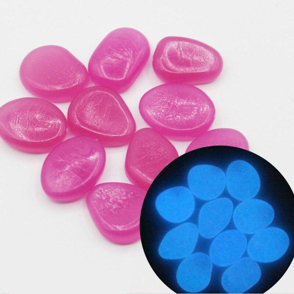 Glow In The Dark Luminous Pebble Stones Fish Tank Aquarium Decoration