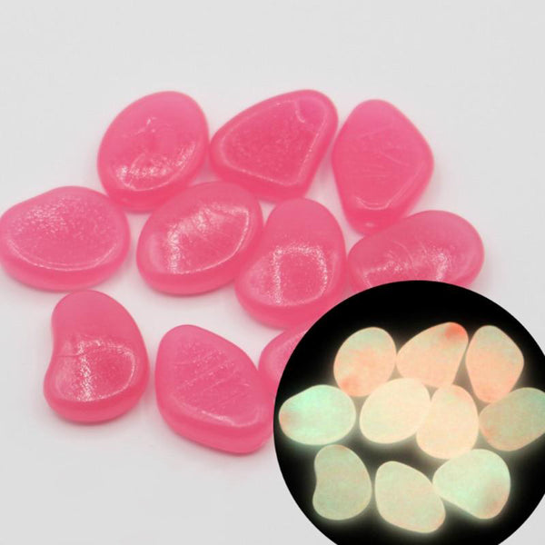Glow In The Dark Luminous Pebble Stones Fish Tank Aquarium Decoration