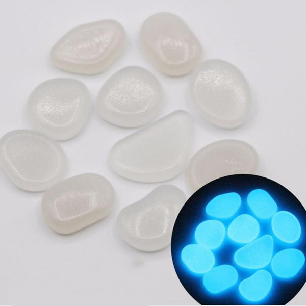 Glow In The Dark Luminous Pebble Stones Fish Tank Aquarium Decoration