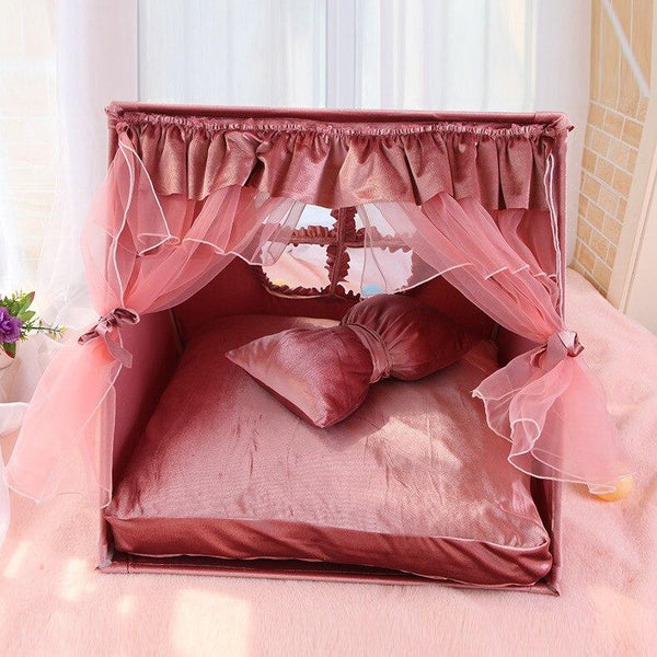 Pet Luxury Tent with Mat Cushion Cat, Dog Bed Condo House Shelter