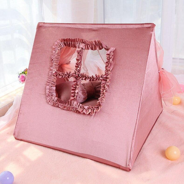 Pet Luxury Tent with Mat Cushion Cat, Dog Bed Condo House Shelter
