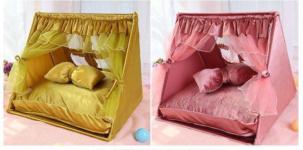 Pet Luxury Tent with Mat Cushion Cat, Dog Bed Condo House Shelter