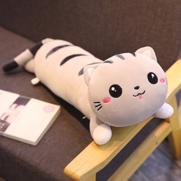 Lying Cat Long Plush Pillow Stuffed Animal 50-130cm