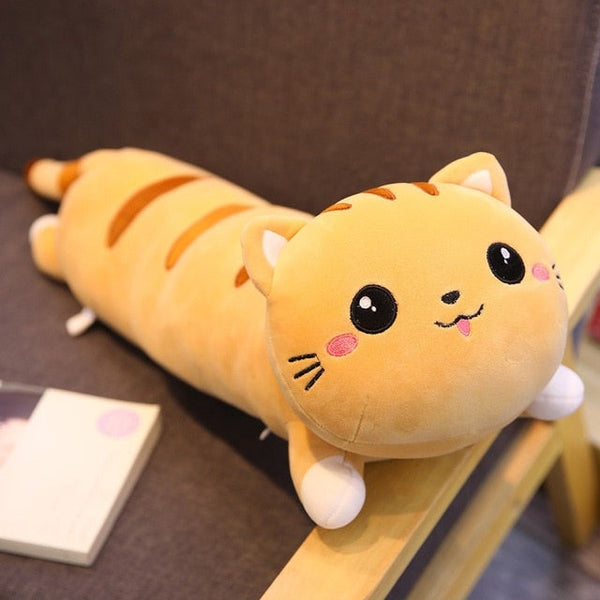 Lying Cat Long Plush Pillow Stuffed Animal 50-130cm