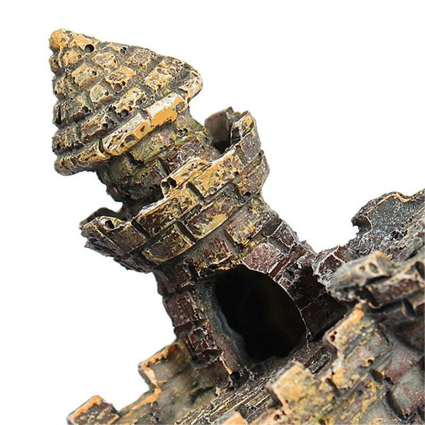 Resin Mini Castle Aquarium Landscape Ornament Fish Tank Decoration Statue