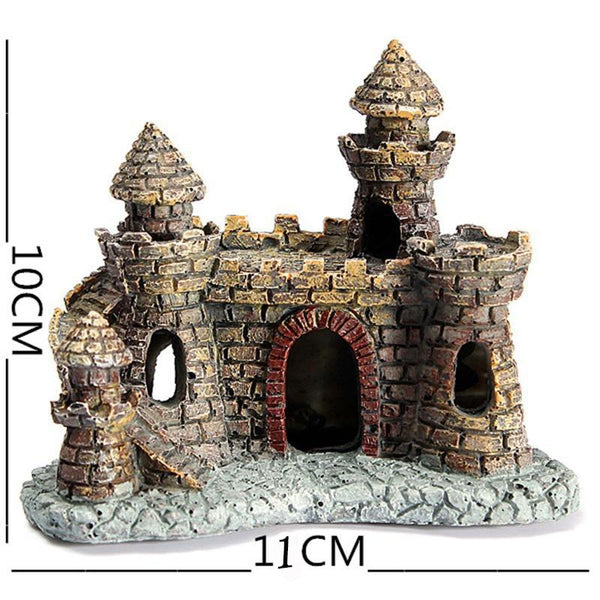 Resin Mini Castle Aquarium Landscape Ornament Fish Tank Decoration Statue