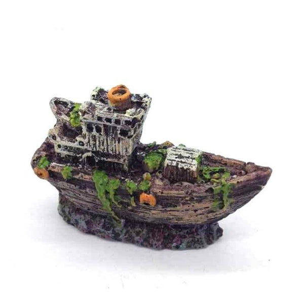 Aquarium Decor Mini Resin Shipwreck Fish Tank Decoration Ornament