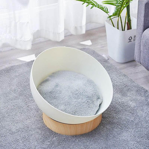 Cat Bed with Washable Velvet Cushion Enclosed Premium Pet Bed Modern, Decorative Design