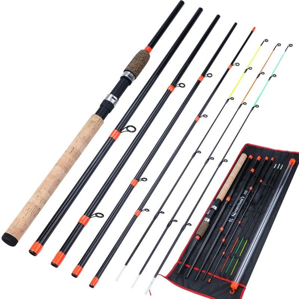 Modular Feeder Fishing Rod Lengthened Handle 6 Sections Carbon Rod