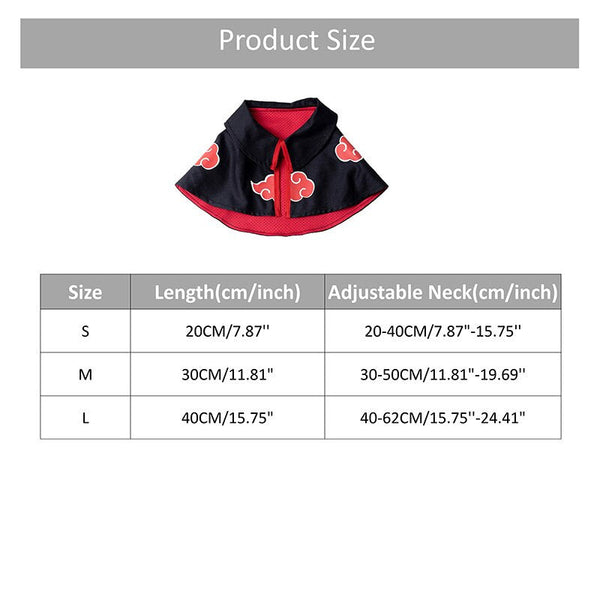 Naruto Cloud Pet Cloak Anime Cosplay Clothes for Cats