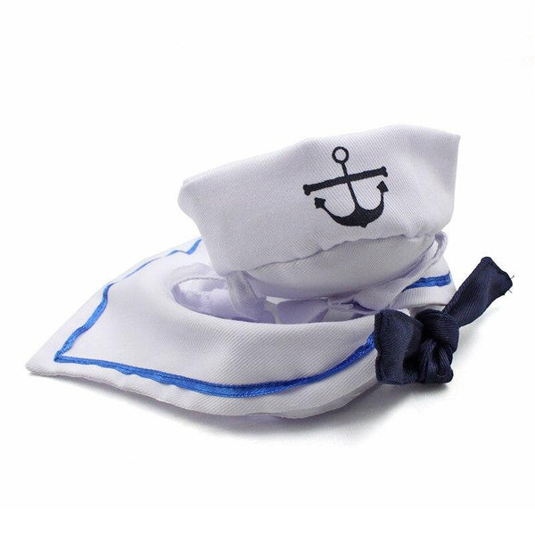 Navy Sailor Costume Hat and Tie for Cats and Small Dogs