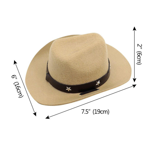 Pet Cowboy Hat Photo Prop for Cats, Dogs - Size