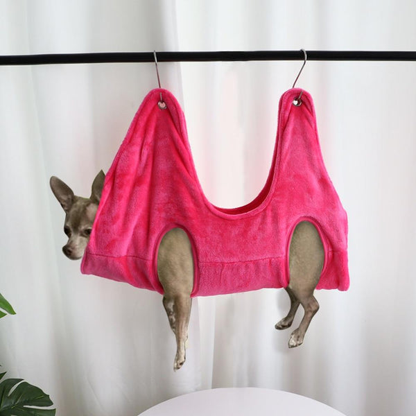 Pet Grooming Helper Hammock Cat, Dog Restraint Bag for Nail Trimming, Bathing - Pink Color