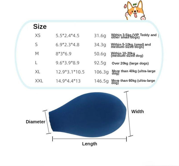 Pet Rubber Rain Shoes Waterproof Balloon Boots Footwear Cats, Dogs - Size Chart