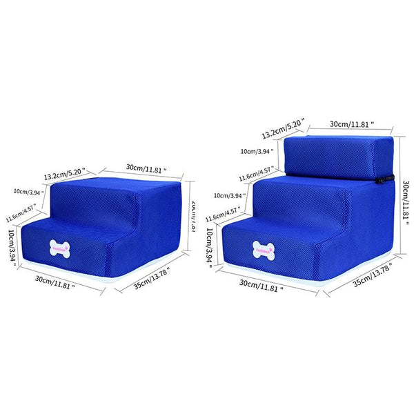 Pet Stairs 2/3 Steps Dog Cat House Sofa Bed Ladder Stairs - Blue Color