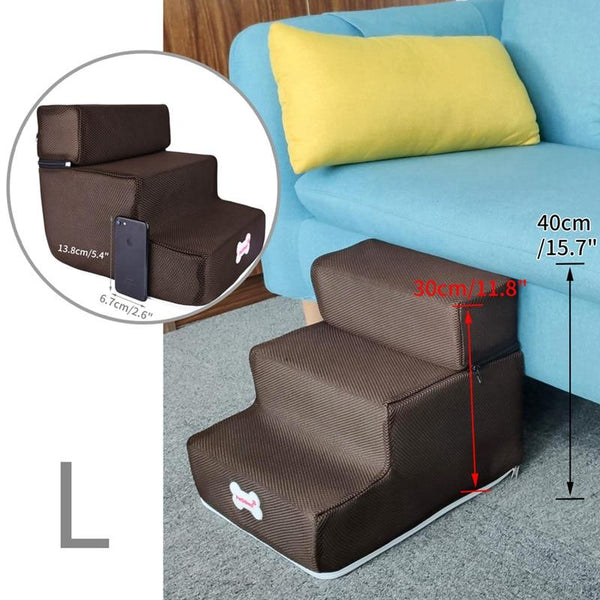 Pet Stairs 2/3 Steps Dog Cat House Sofa Bed Ladder Stairs - Large Size