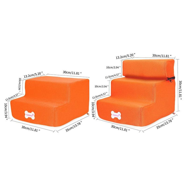Pet Stairs 2/3 Steps Dog Cat House Sofa Bed Ladder Stairs - Orange Color