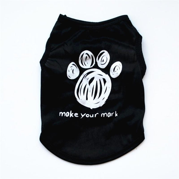 Pets Printed Summer T-shirt - Black Paw