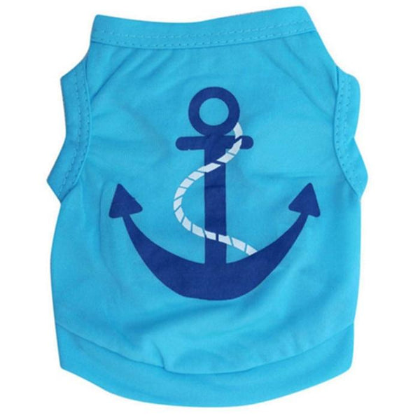 Pets Printed Summer T-shirt - Blue Anchor
