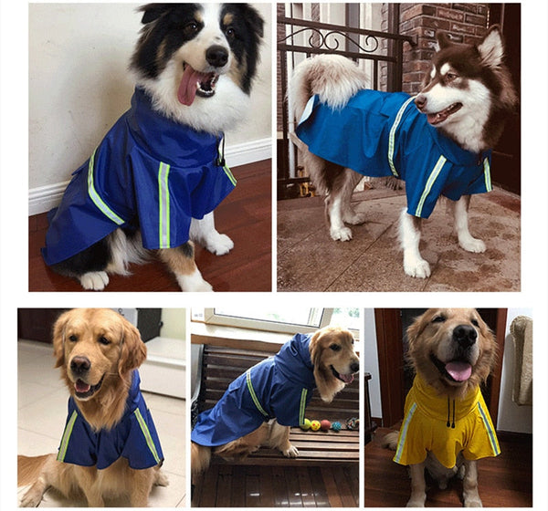 Dog Raincoat Reflective Waterproof Jacket Outdoor Pet Clothes