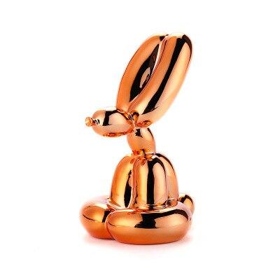 Sitting Balloon Poodle Dog Figurine - Orange Color
