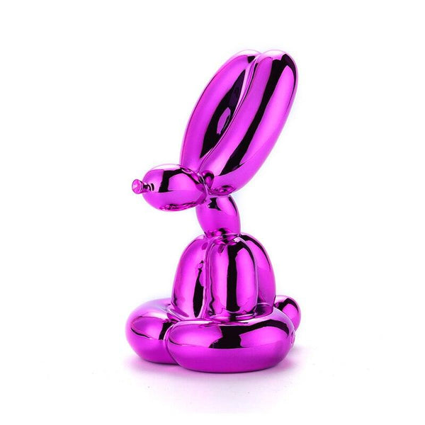 Sitting Balloon Poodle Dog Figurine - Violet Color
