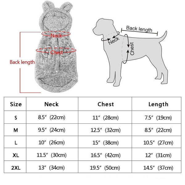 Bunny Costume for Small-Medium Size Dogs and Cats, Warm Pet Clothing