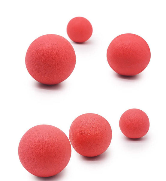 50-70mm Solid Rubber Bouncy Ball For Dogs Red Color Chew Resistant
