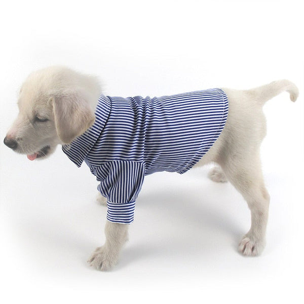 Stripe Dog Long-Sleeve Shirt Elegant Pet Clothing Fashion Red, Blue Color