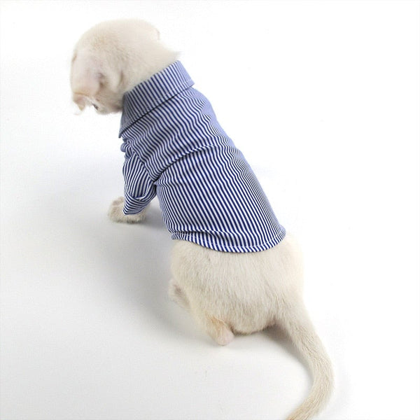 Stripe Dog Long-Sleeve Shirt Elegant Pet Clothing Fashion Red, Blue Color