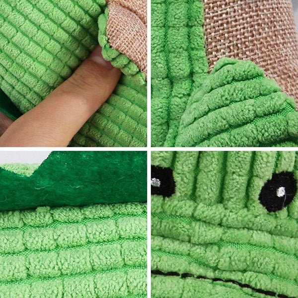 Plush Crocodile Shape Stuffed Animal Toys for Dogs - Close Up
