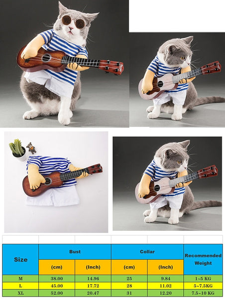 Various Cosplay Dresses for Cats: Pirate, Musician, Nurse, Policeman