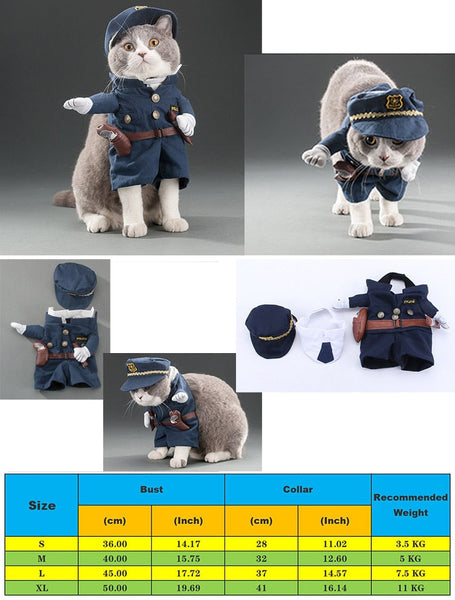 Various Cosplay Dresses for Cats: Pirate, Musician, Nurse, Policeman