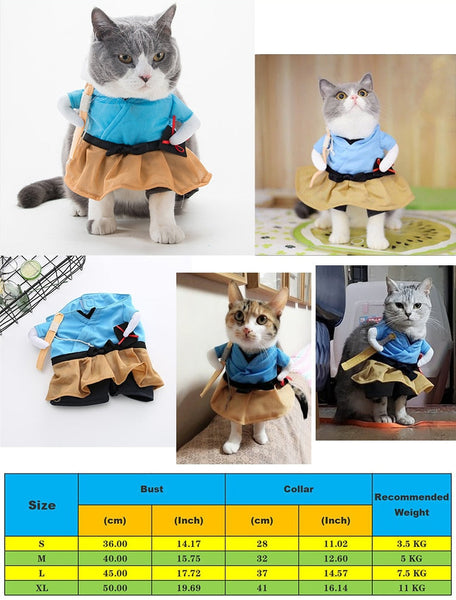 Various Cosplay Dresses for Cats: Pirate, Musician, Nurse, Policeman