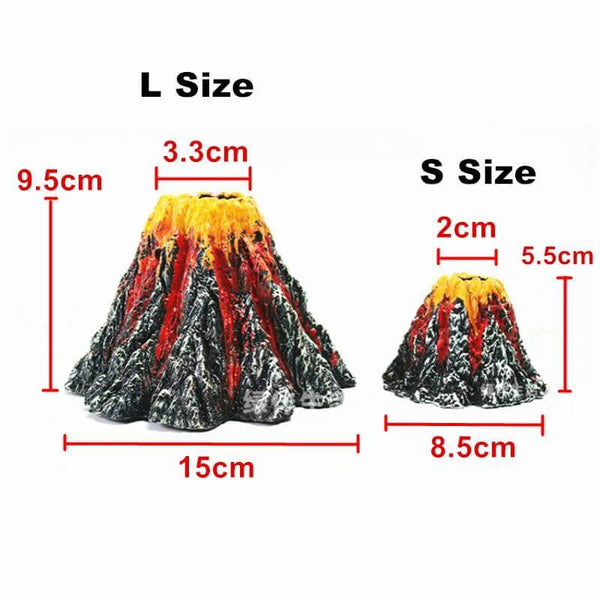 Aquarium Volcano Statue Decoration Fish Tank Ornament