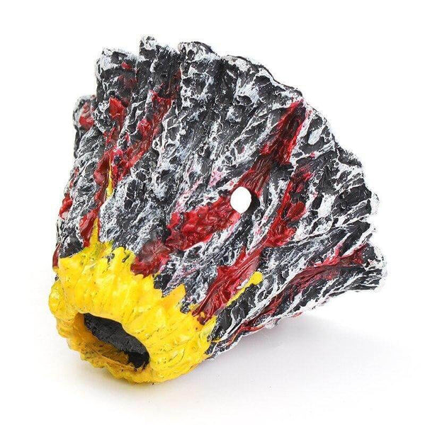 Aquarium Volcano Statue Decoration Fish Tank Ornament