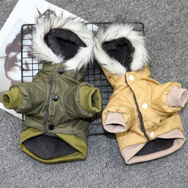 Warm Winter Jacket for Cats and Dogs Hooded One Piece Clothes