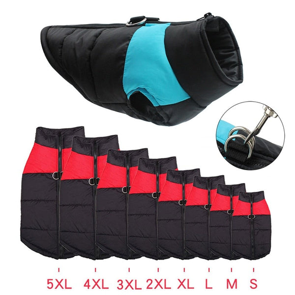 Dog Waterproof Padded Vest Zipper Jacket
