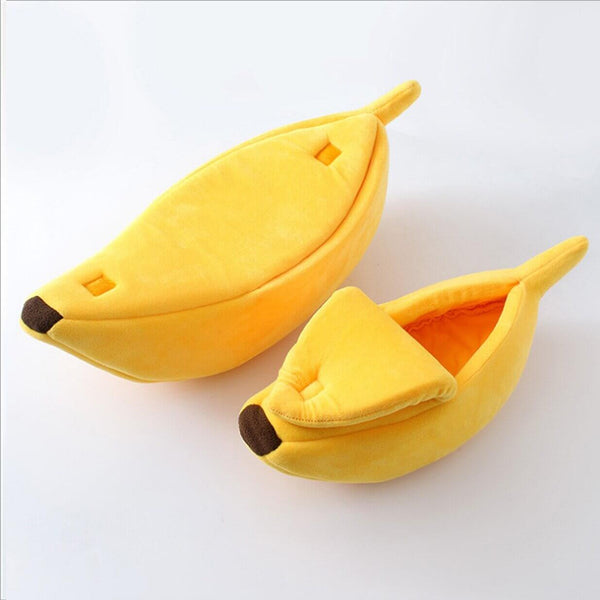 Yellow color banana pet bed