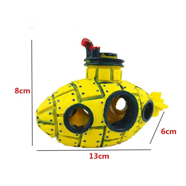 Submarine Ship Resin Statue Aquarium Decoration Ornament