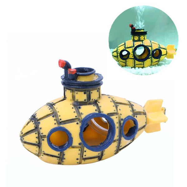 Submarine Ship Resin Statue Aquarium Decoration Ornament