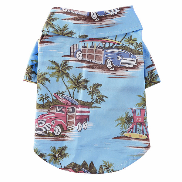 Hawaiian Style Floral Print Dog Clothes Beach Shirt