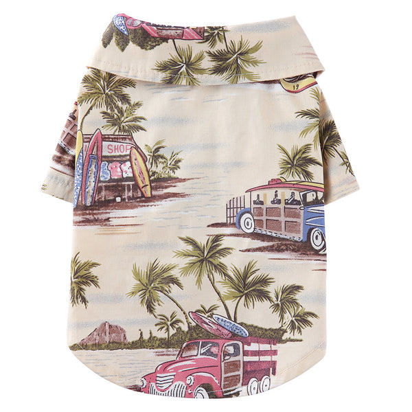 Hawaiian Style Floral Print Dog Clothes Beach Shirt
