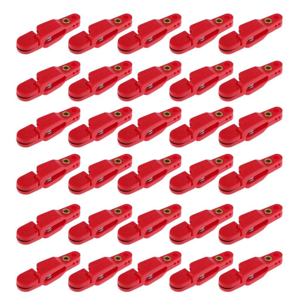 30 Piece Heavy Tension Snap Release Clip for Weight Planer Board Kite Red Fishing Accessories