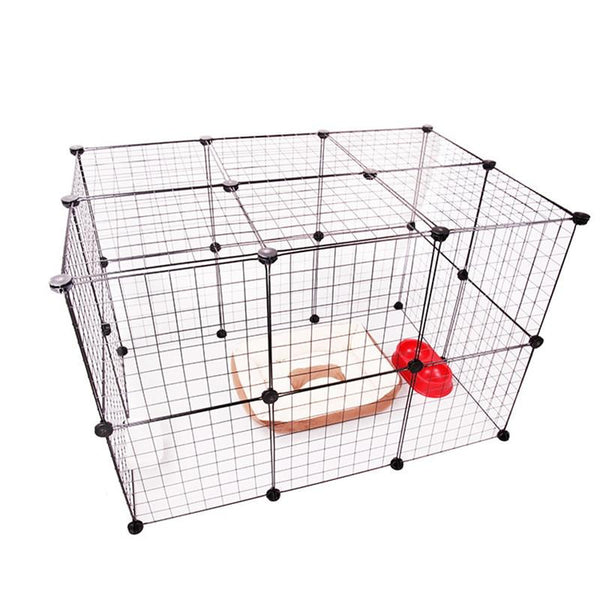 Foldable Pet Playpen Iron Fence Puppy Kennel, Enclosed Space for Small Pets